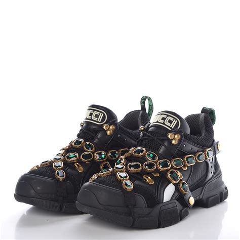 gucci crystal sneakers|gucci flashtrek sneakers with crystals.